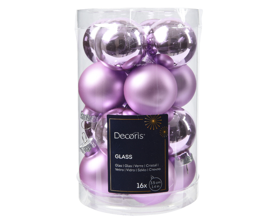 BAUBLES GLASS SHINY, MATT MIX LILAC BREEZE