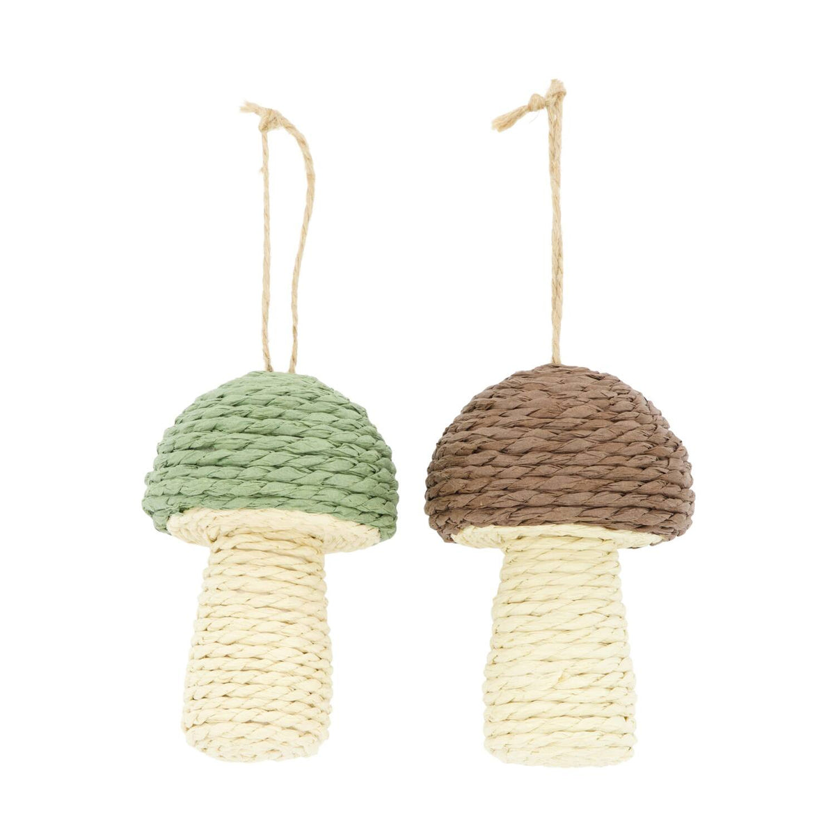 HANGER MUSHROOM PAPER ROPE 8X8X12CM GREEN/BROWN