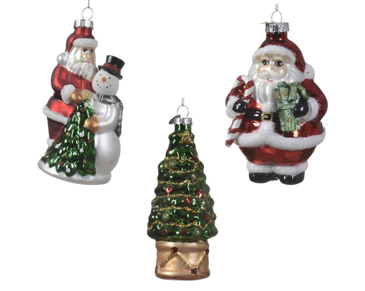 ORNAMENT GLASS W GLITTER 3ASS ASSORTED LARGO 7.8CM X ANCHO 7.7CM X ALTO 12CM