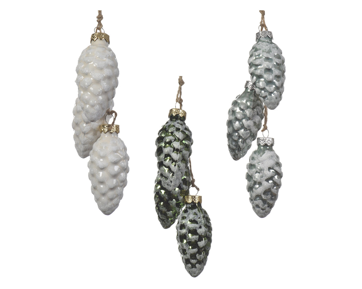 PINECONE GLASS 3COL ASS DIA3
