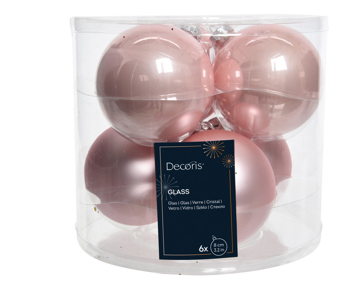 BAUBLES GLASS ENAMEL MATT MIX BLUSH PINK