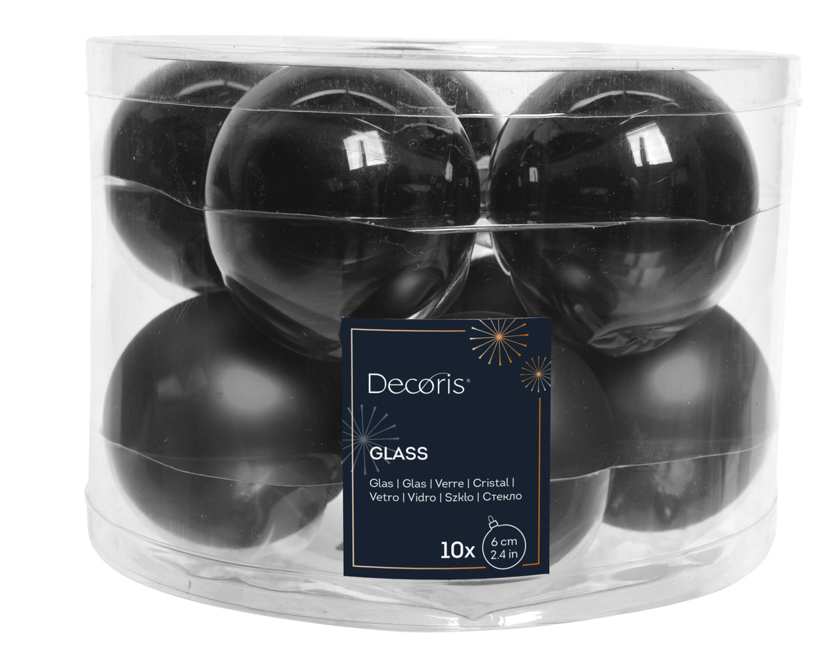 BAUBLES GLASS SHINY,MATT MIX BLACK