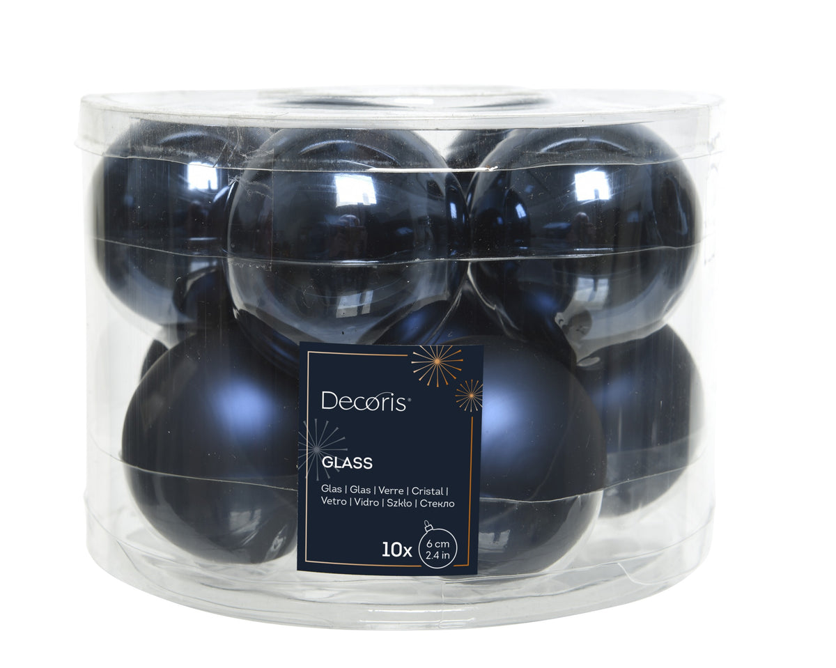 BAUBLES GLASS SHINY,MATT MIX NIGHT BLUE