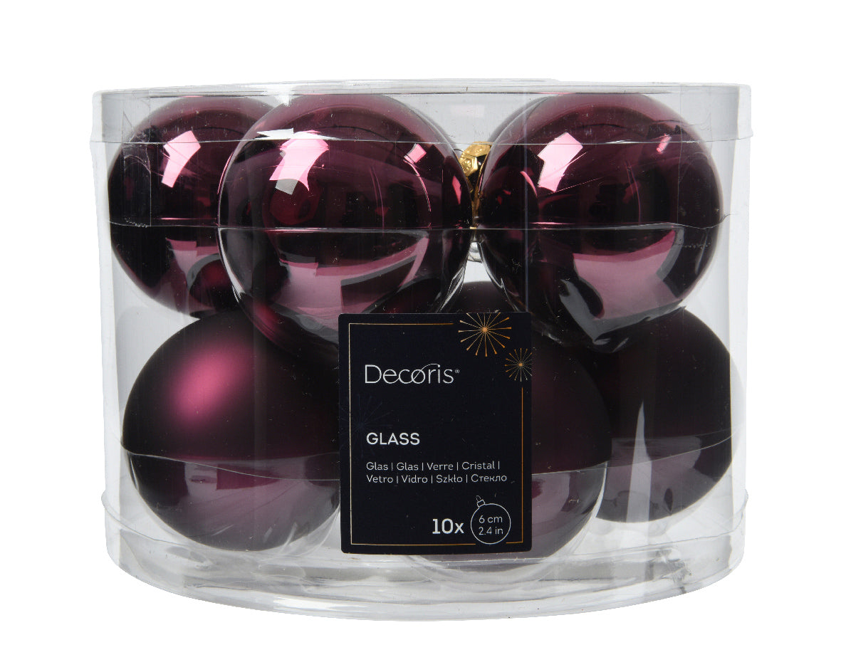 BAUBLE GLASS SHINY, MATT MIX