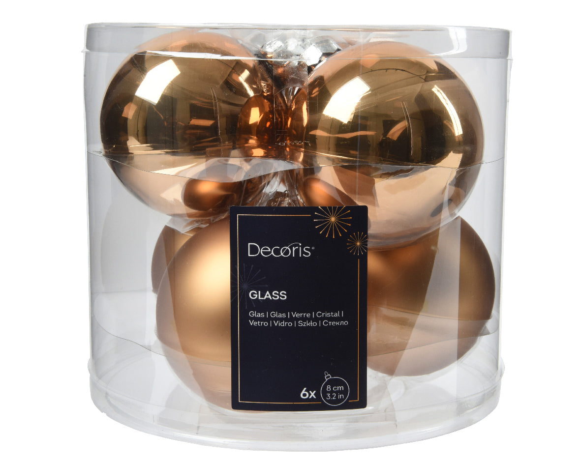 BAUBLE GLASS SHINY, MATT MIX BROWN