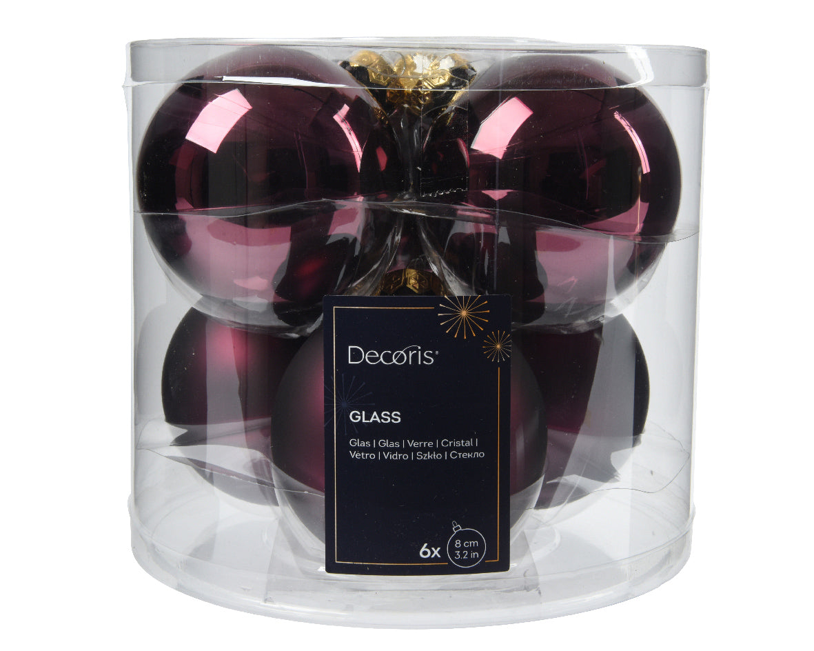 BAUBLE GLASS SHINY, MATT MIX