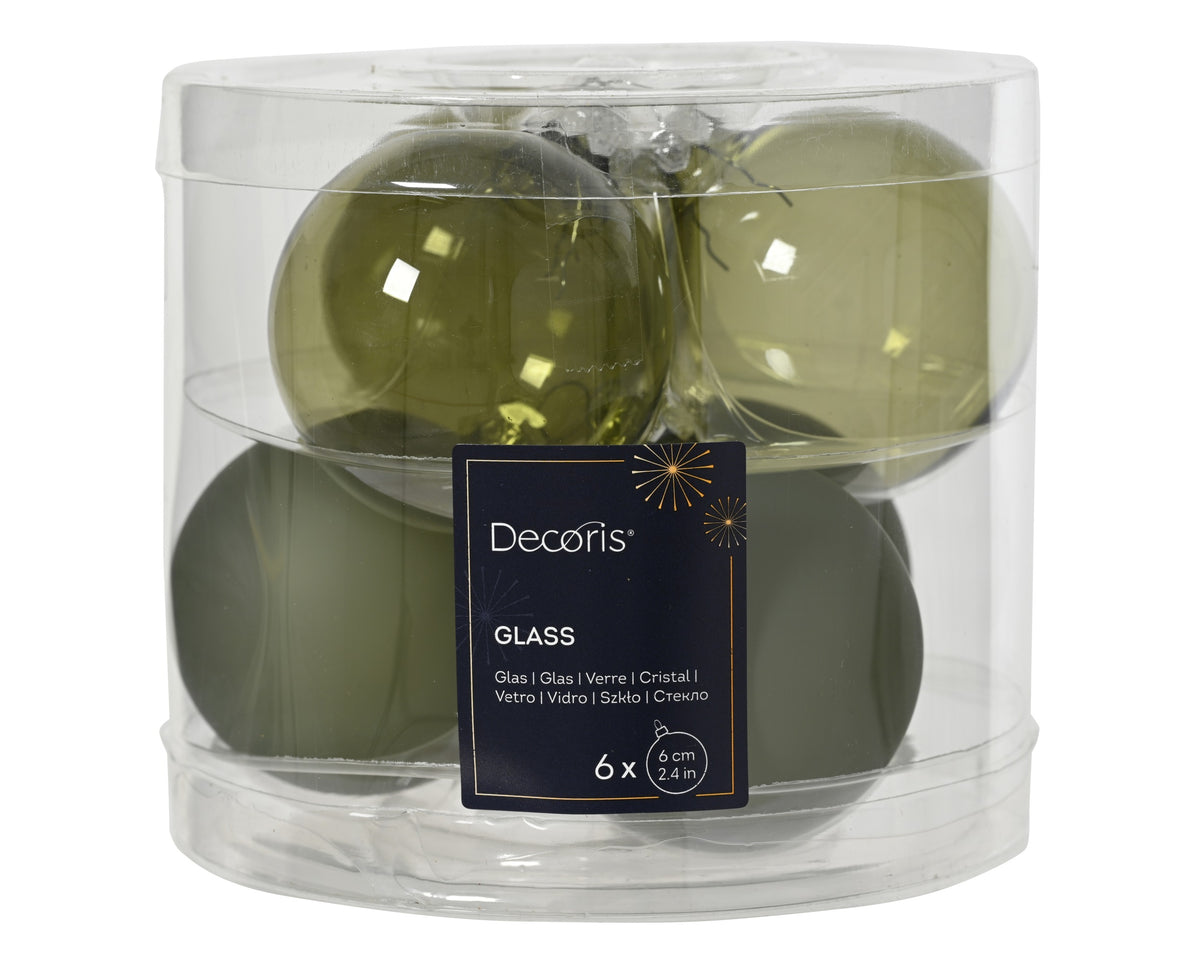 BAUBLES GLASS UNSILVERED SHINY, EXTRA MATT ROGREEN