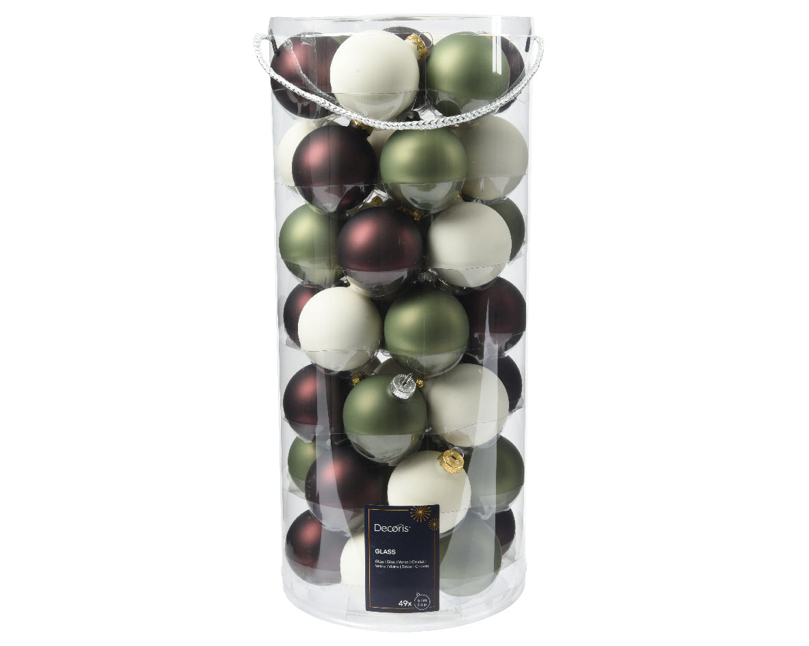 BAUBLE GLASS MT, EXTRA MT MIX BROWN