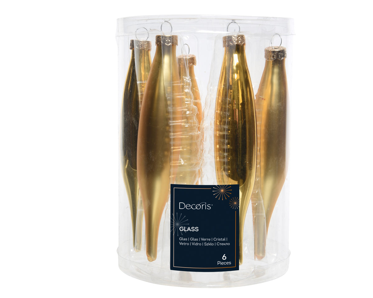 ICICLE GLASS SHINY MATT MIX LIGHT GOLD