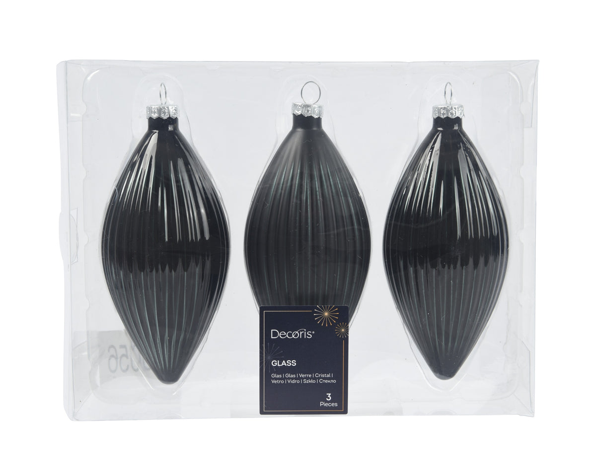 PINECONE GLASS SHINY-MATT MIX BLACK