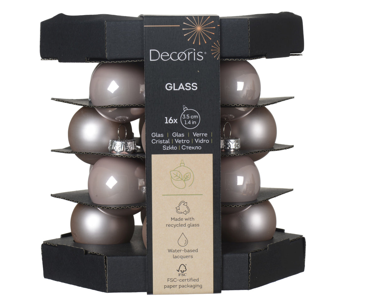 BAUBLES GLASS SHINY MATT MIX BLUSH PINK