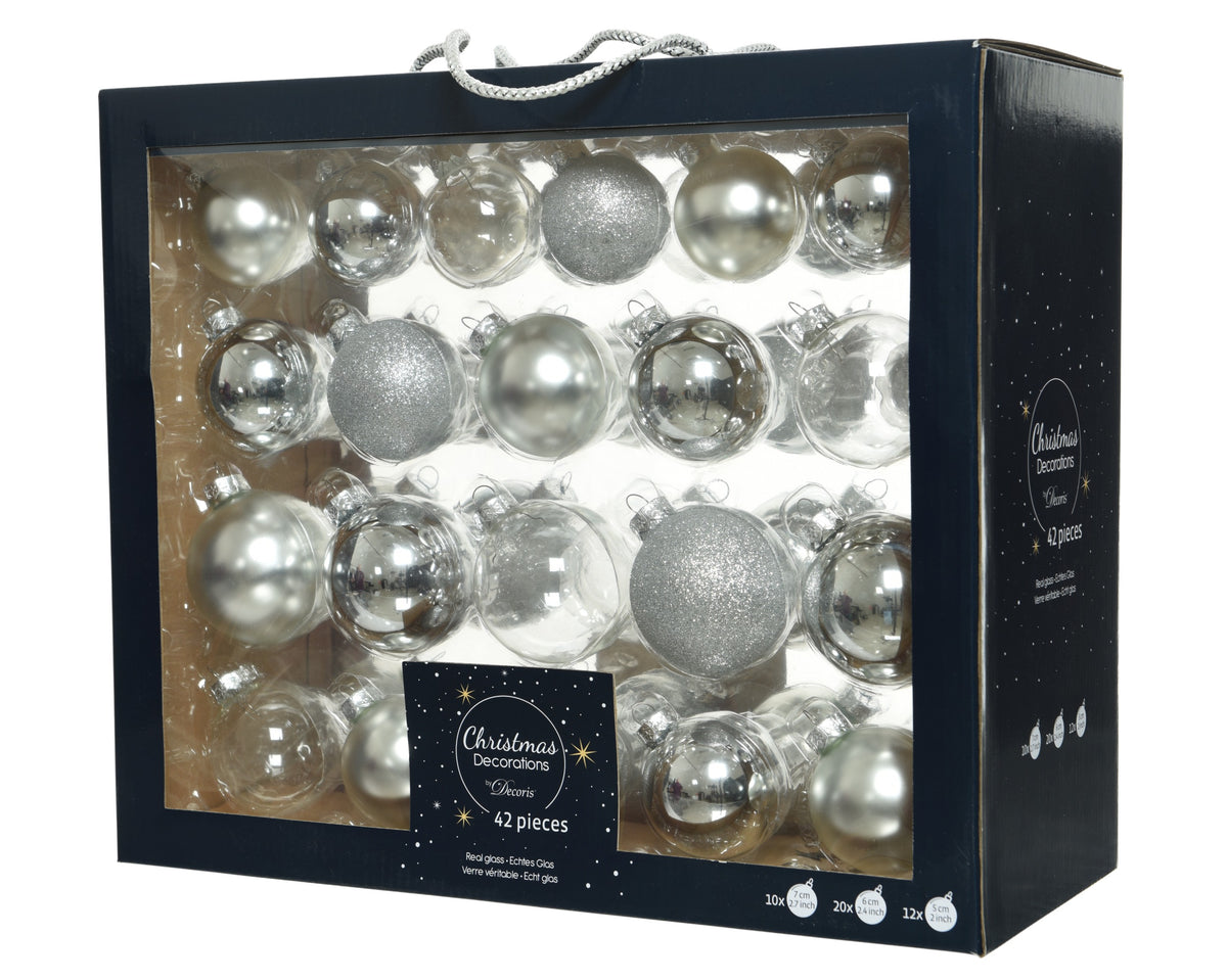 BAUBLES GLASS SHINY,MATT,GLITTER,TRANSPARENT MIX S