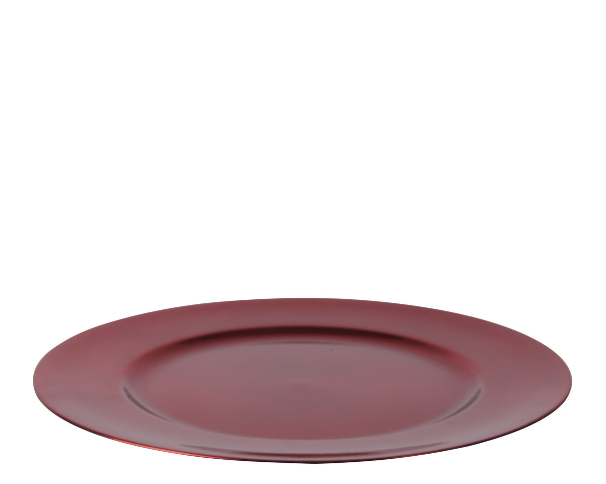 DECO PLATE PLASTIC RED DIÁMETRO 33CM X ALTO 1.5CM