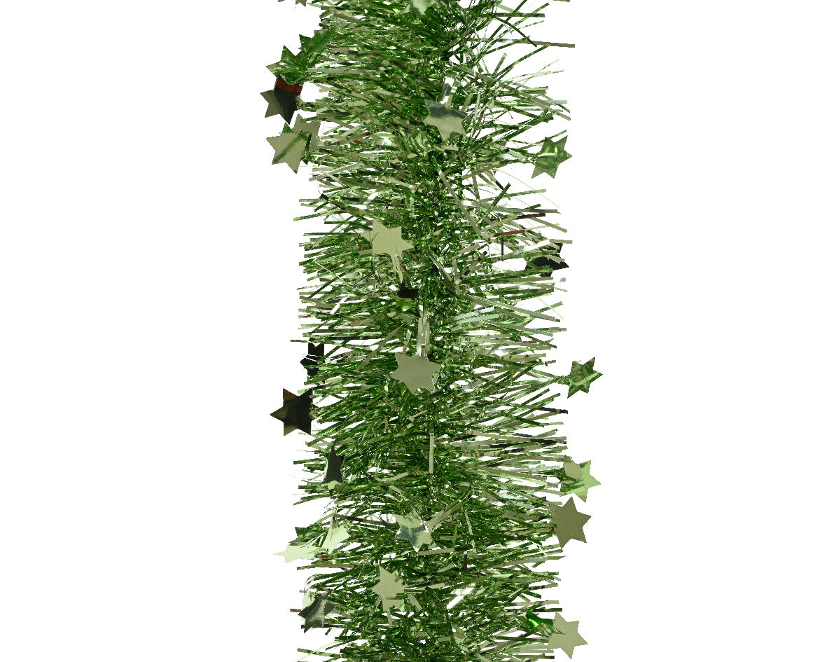 TINSEL GARLAND PET SHINY GREEN TEA