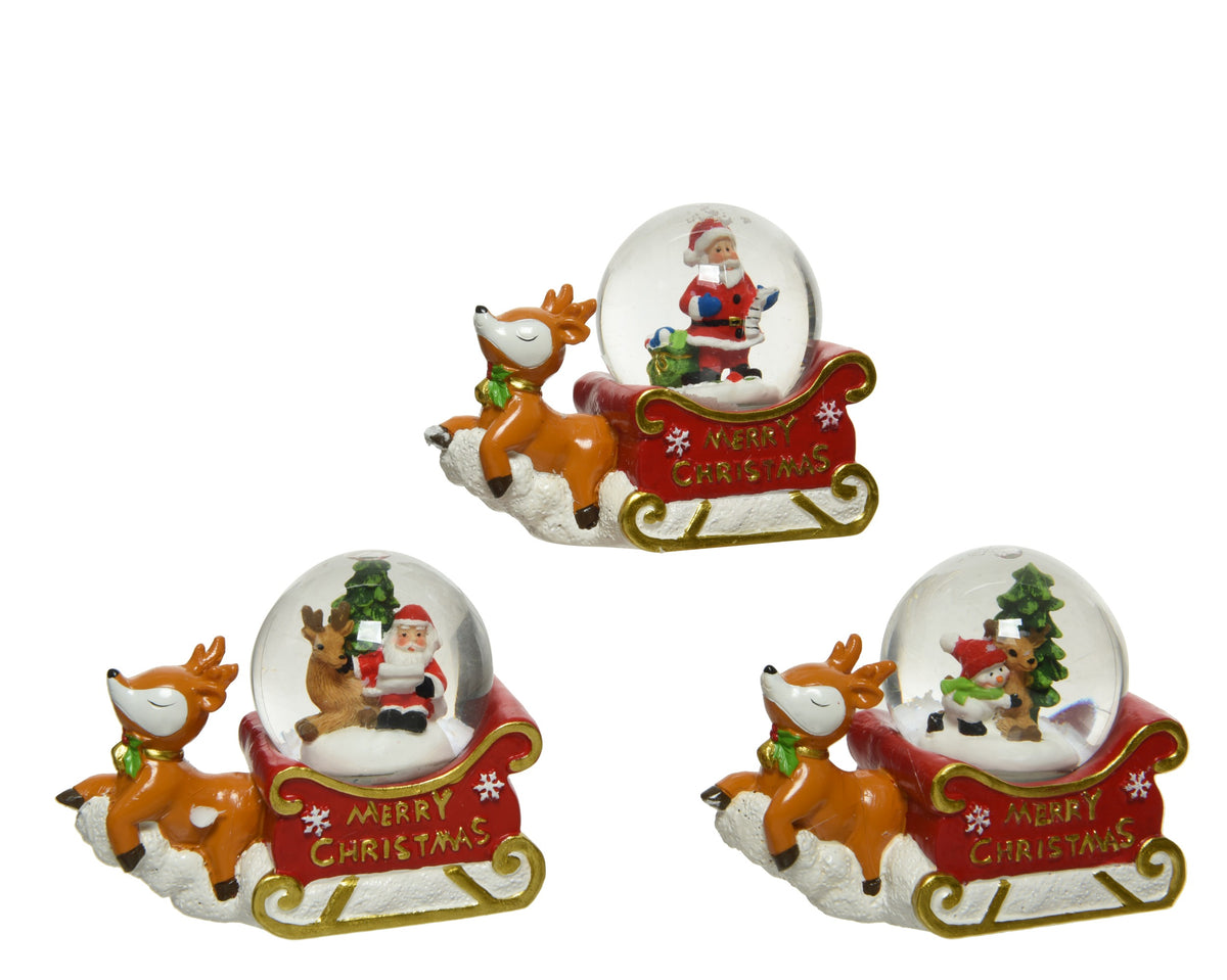SNOWGLOBE POLYRESIN 3ASS ASSORT