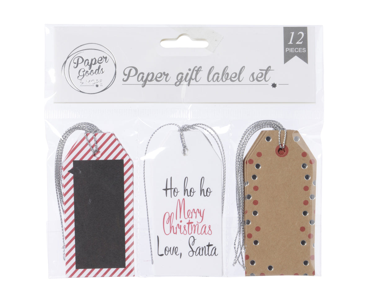 TAG PAPPER 3ASS FSC WHITE RED