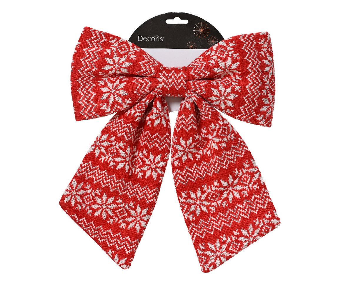 BOW POLYESTER FIBER RED/WHITE LARGO 2CM X ANCHO 30CM X ALTO 32CM