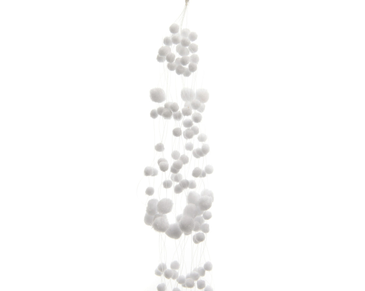 SNOW GARLAND POLYESTER SNOWBALLS WHITE LARGO 4CM X ANCHO 135CM X ALTO 4CM
