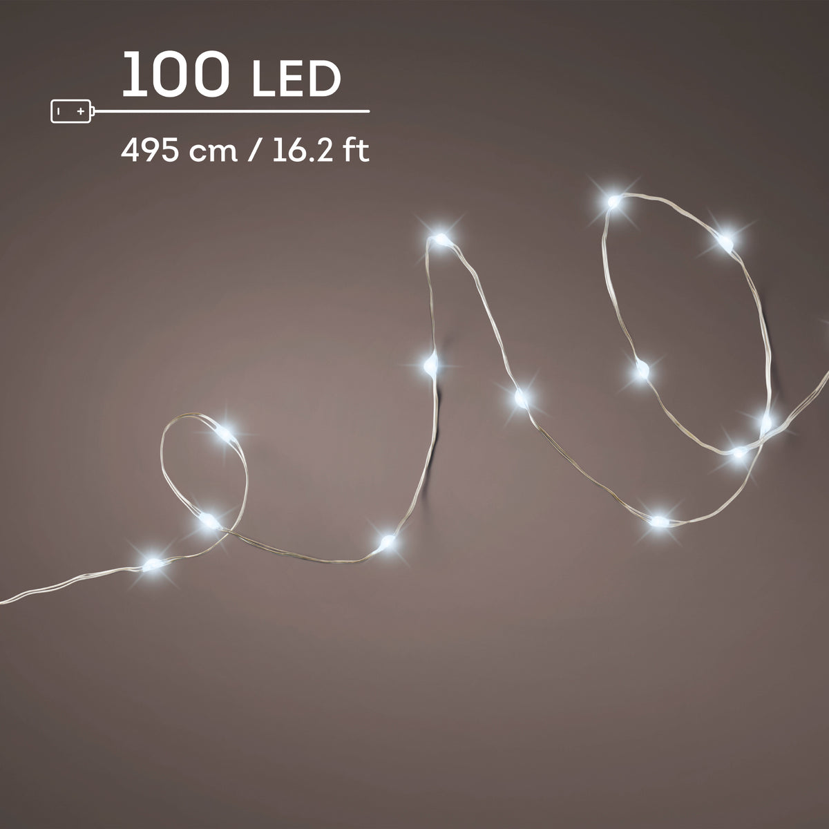 MICRO LED STRINGLIGHTS STEADY BO INDOOR SILVER/COOL WHITE LARGO 495CM