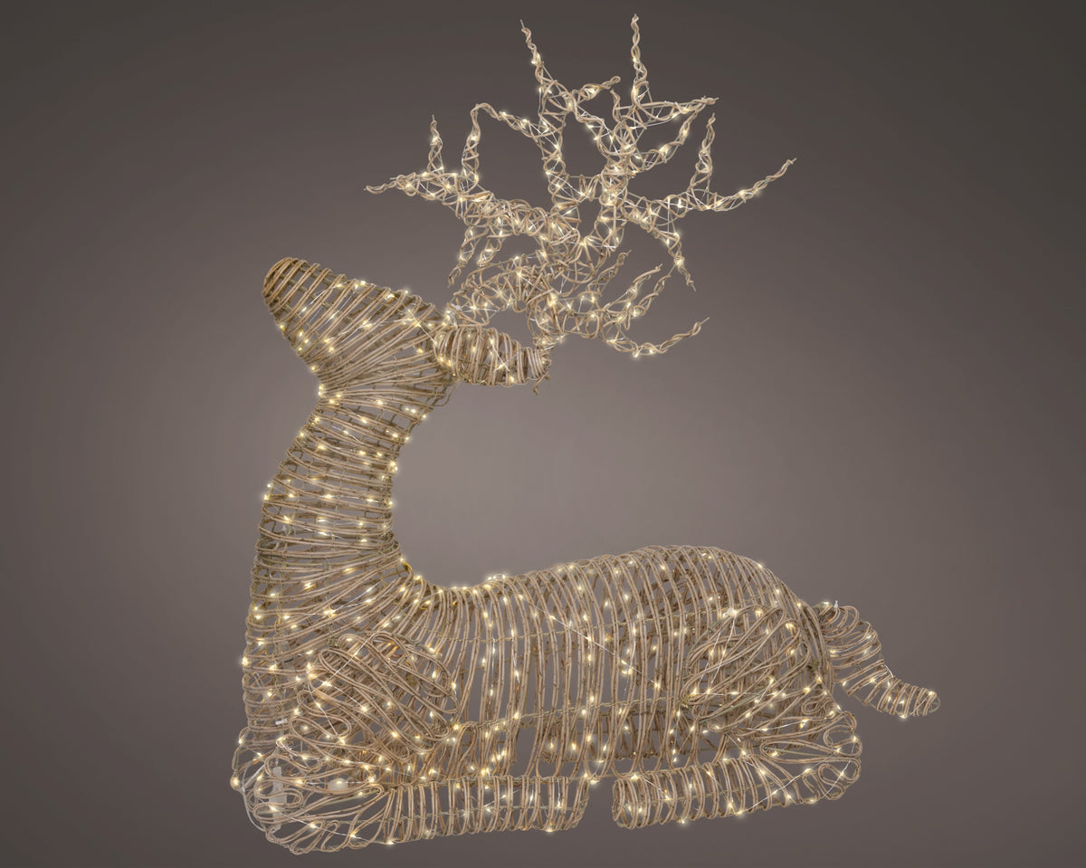 MICRO LED REINDEER WICKER STEADY OUTDOOR NATURAL/WARM WHITE LARGO 76CM X ANCHO 33CM X ALTO 88CM