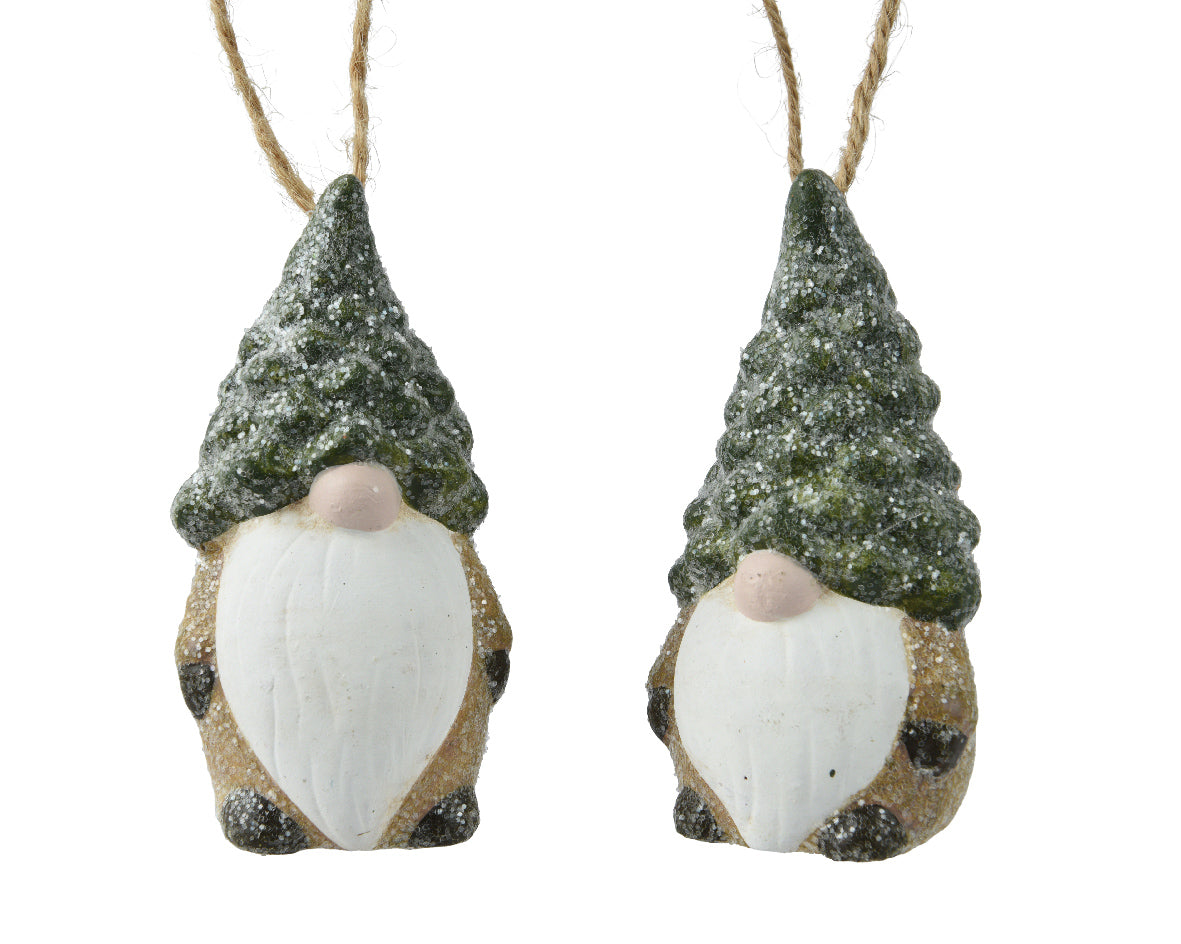 GNOME TERRACOTA GLITTER TREE 4.5X5X8.5 GREEN