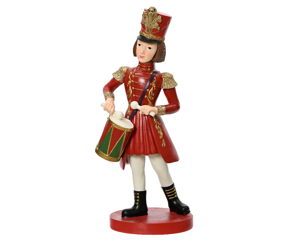 GIRL POLYRESIN GIRL DRUMMER RED