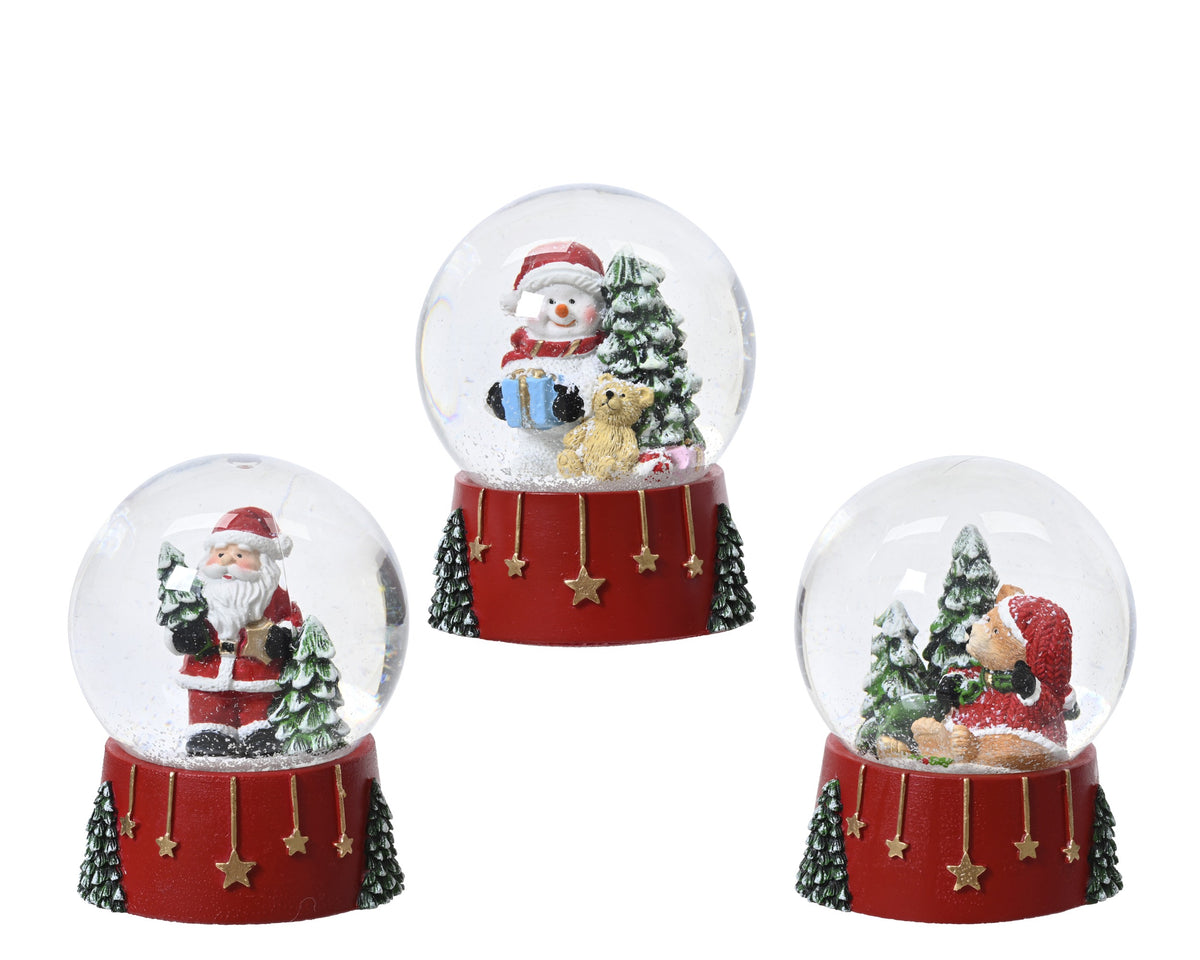 SNOWGLOBE POLYR BALL 3ASS RED