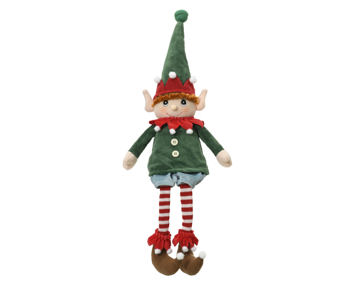 ELF POLYESTER SITTING W DANGLING LEG GREEN LARGO 22CM X ANCHO 11CM X ALTO 60CM