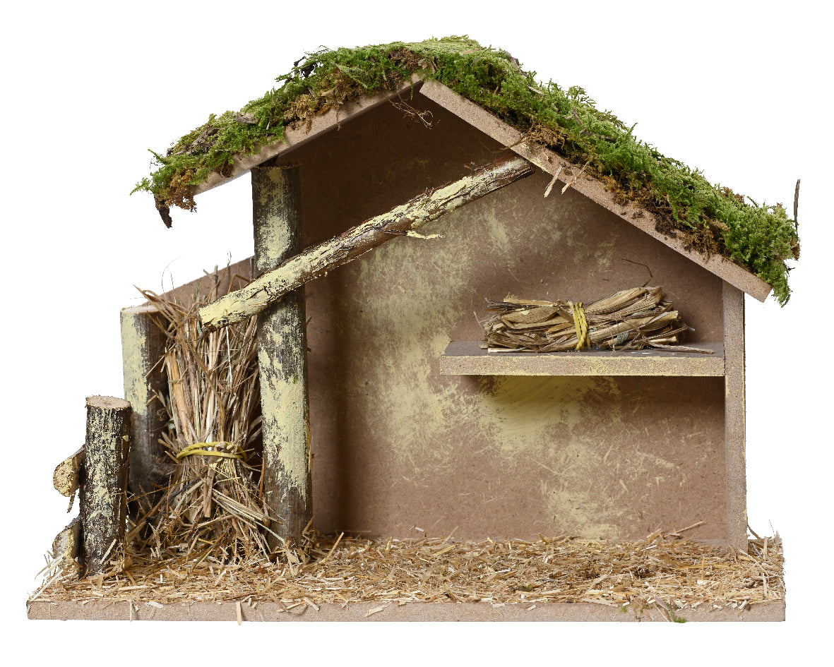NATIVITY HOUSE NATURAL FSC MIX 20CM NATURAL