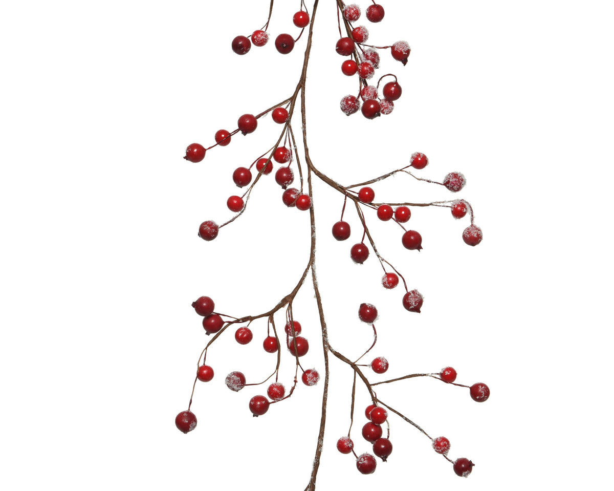 GARLAND FOAM GLITTER, SNOW BERRIES RED LARGO 2CM X ANCHO 13CM X ALTO 130CM