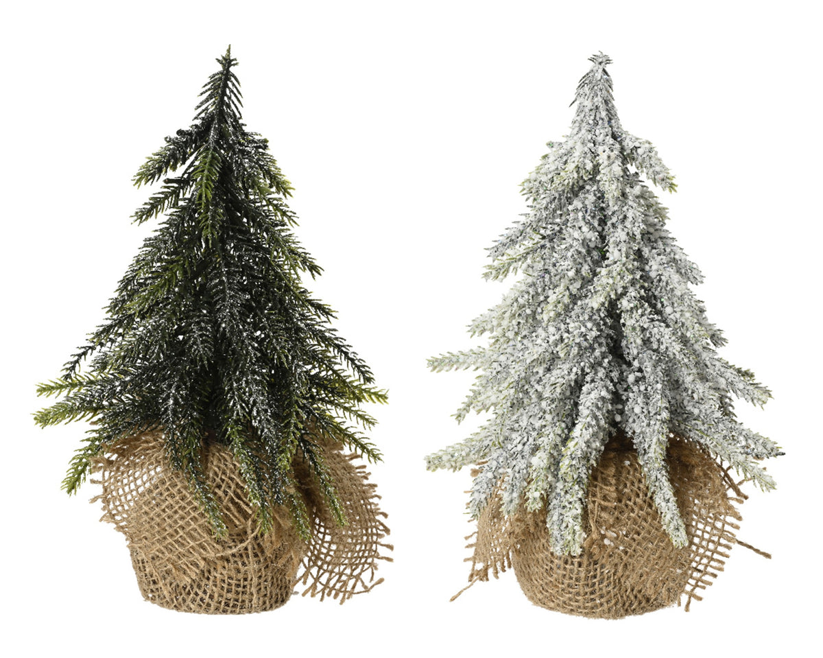 MINI TREE GLITTER, SNOW 2ASS INDOOR ASSORTED DIÁMETRO 12CM X ALTO 20CM
