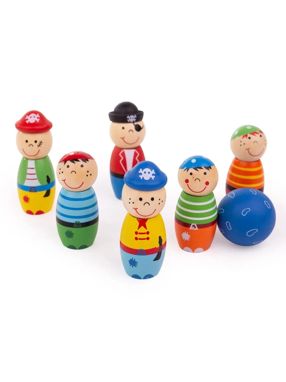 JUEGO SET 8 MADERA 24X4.5X16.5 BOLOS MULTICOLOR