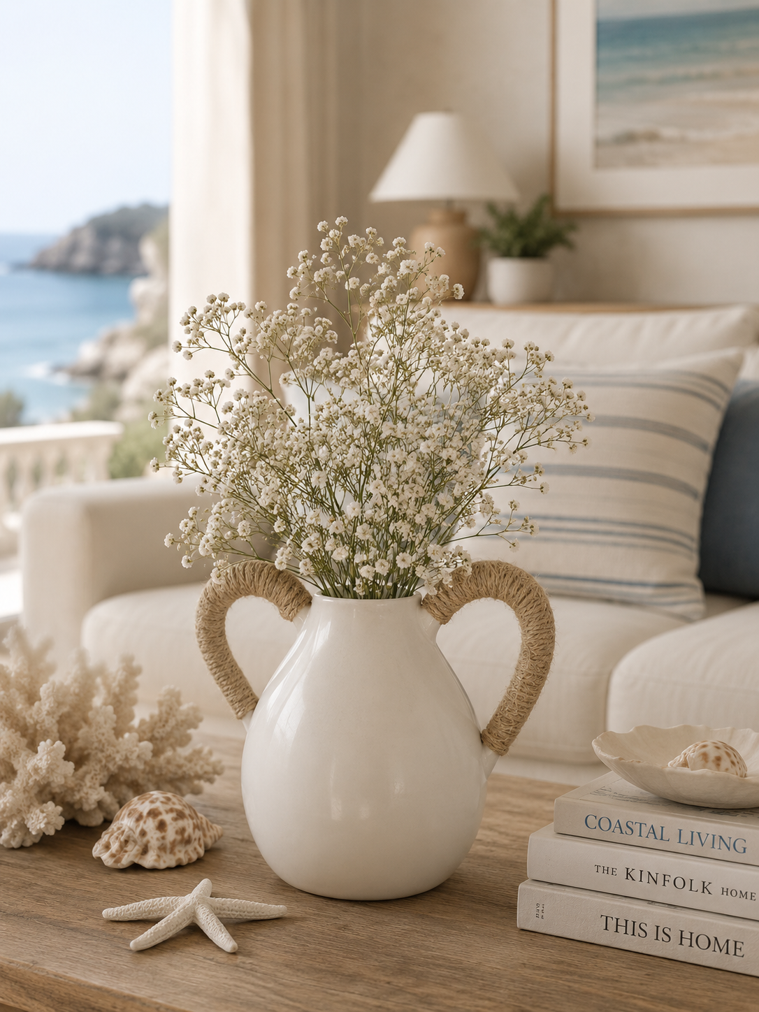 JARRON CERAMICA BLANCA 17X15X21.5 BLANCO