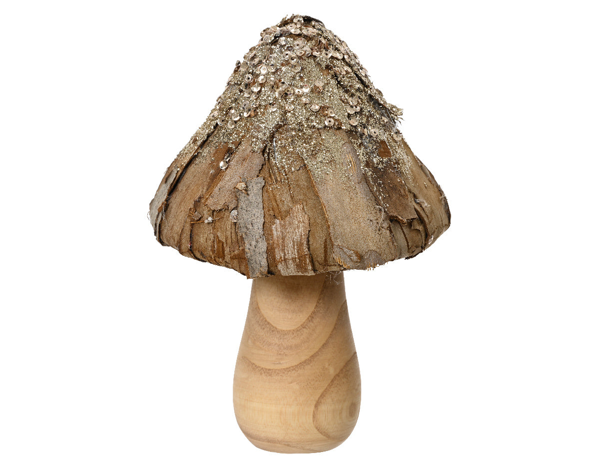MUSHROOM BARK GLITTERS 14X14X20CM NATURAL