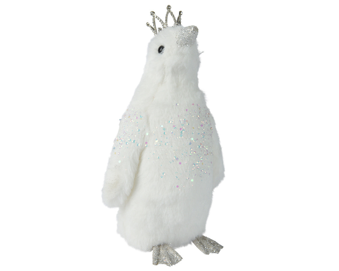 PENGUIN POLY GLITTER WITH CROWN WHITE