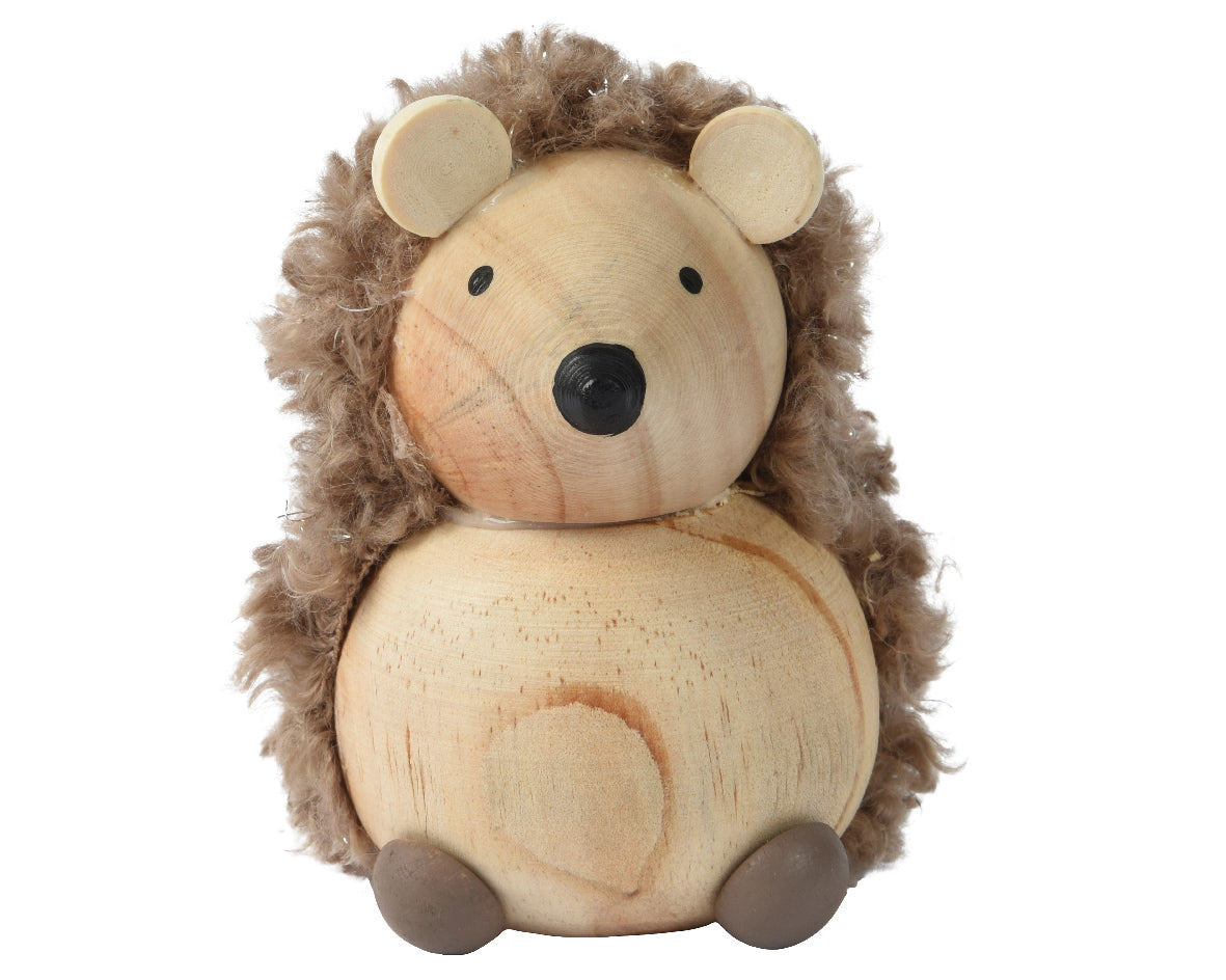 HEDGEHOG FIRWOOD FUR BACK 6X6.5X8.5CM BLOND