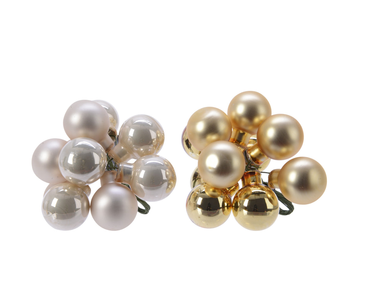 BAUBLES ON WIRE GALSS SHINY D2CM PEARL/GOLD