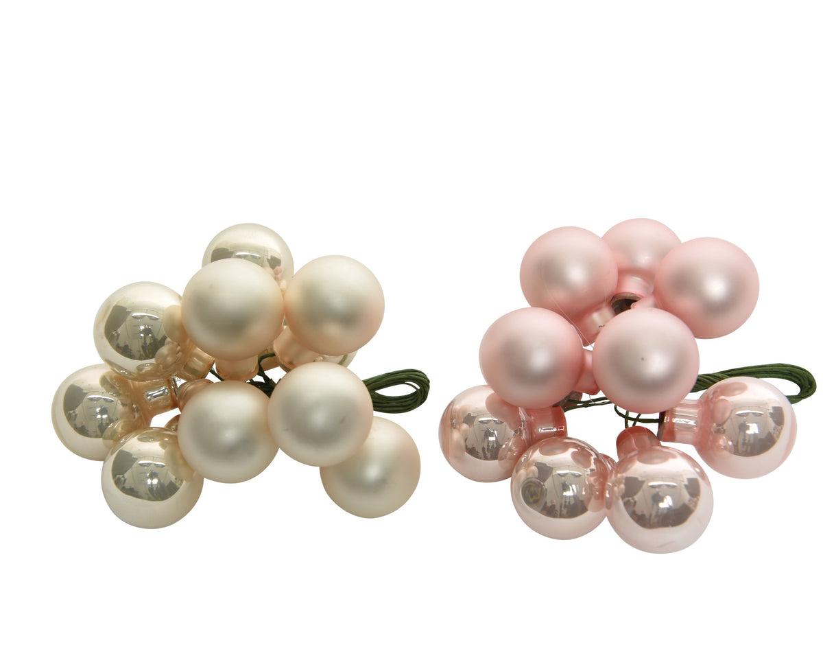 BAUBLES ON WIRE GLASS ENAMEL D2CM SOFT PINK