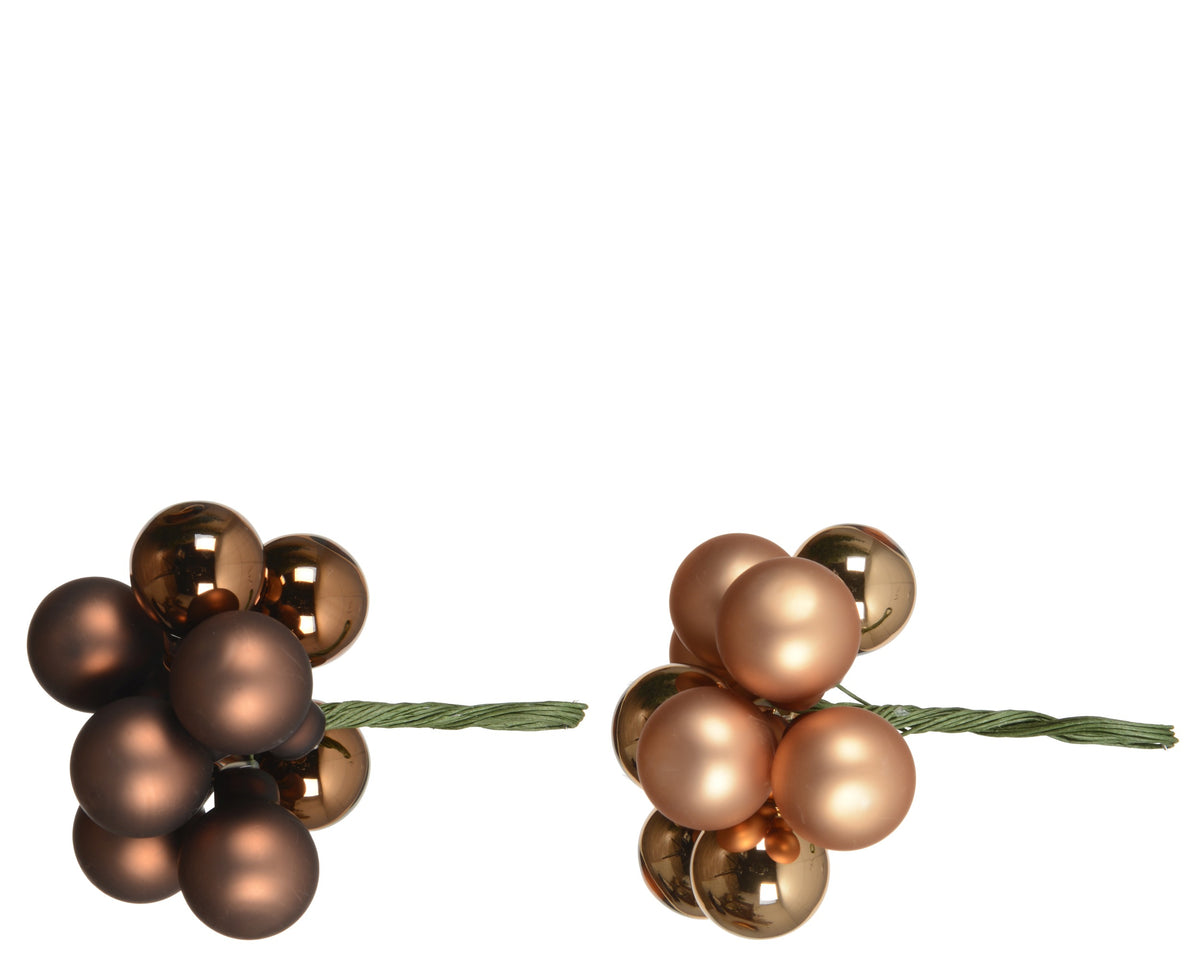 BAUBLES ON WIRE GLASS SHINY, MATT MIX BROWN/COLOUR(S) DIÁMETRO 2CM