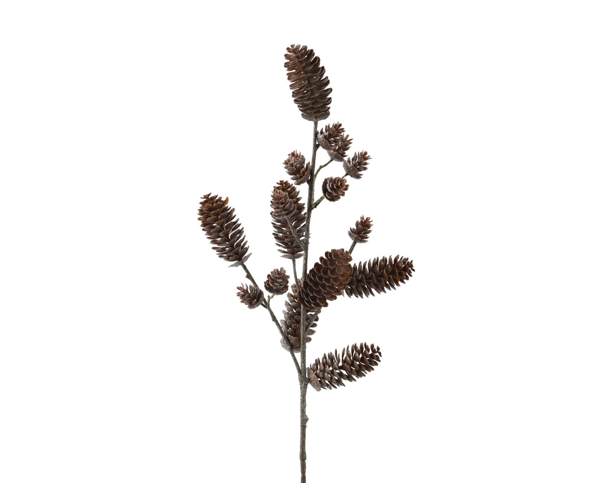 PINECONE PLASTIC LITTLE GLITTER PINECONE BROWN LARGO 19CM X ANCHO 8CM X ALTO 70CM