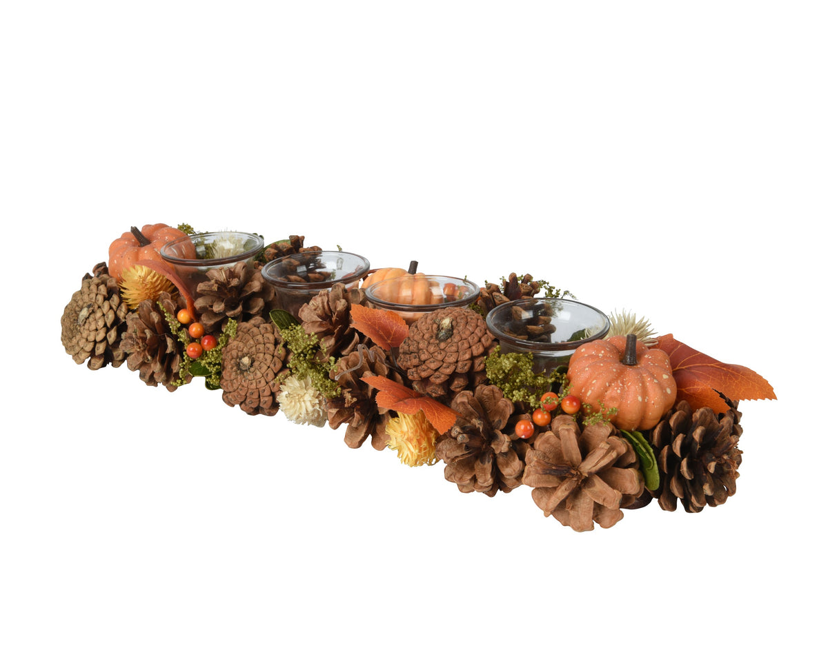 TEALIGHTHOLDER FOAM PUMPKIN 15X15X9CM ORANGE