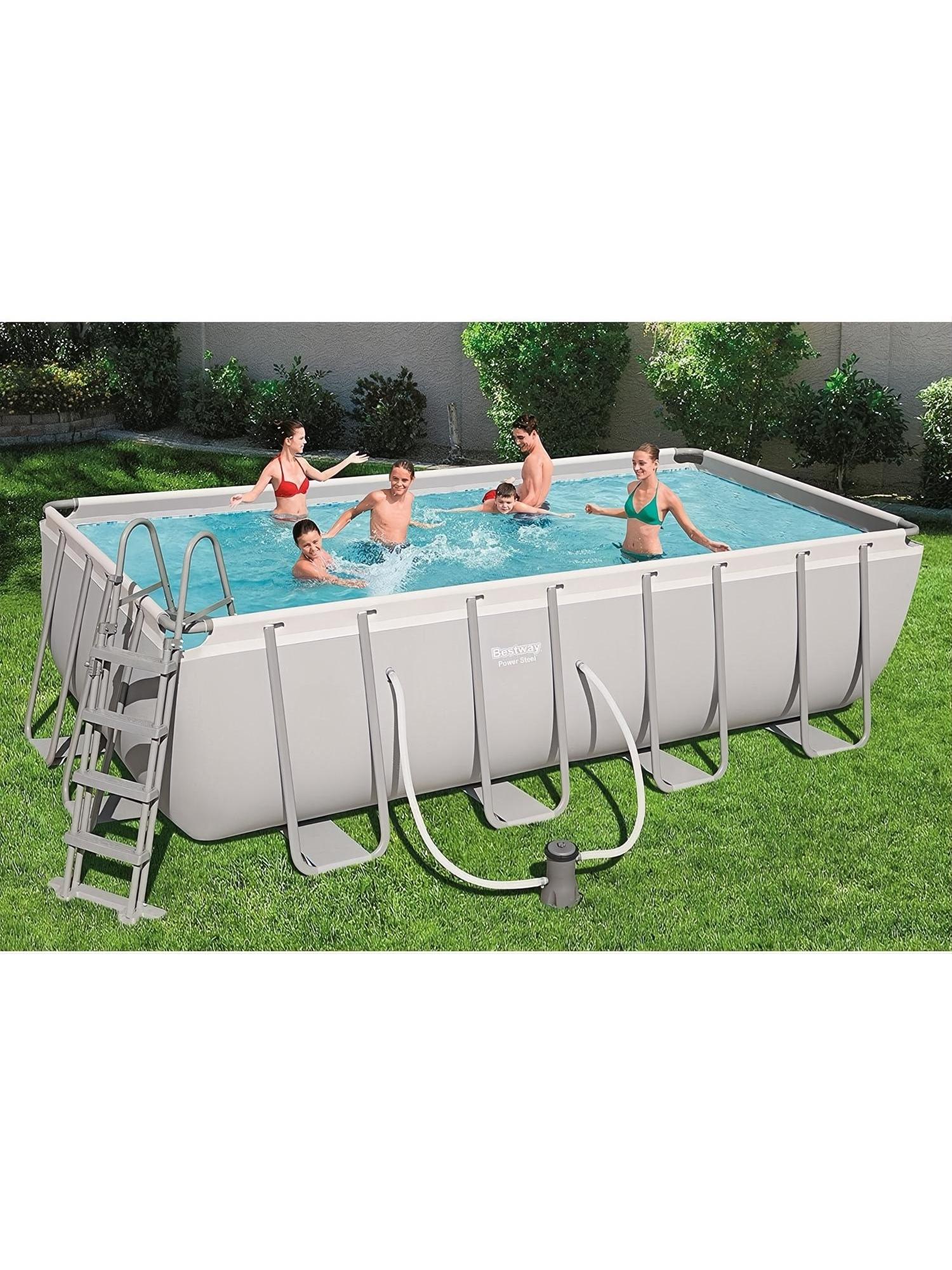 BESTWAY PISCINA POWER STEEL REC 488X244X122CM + DE