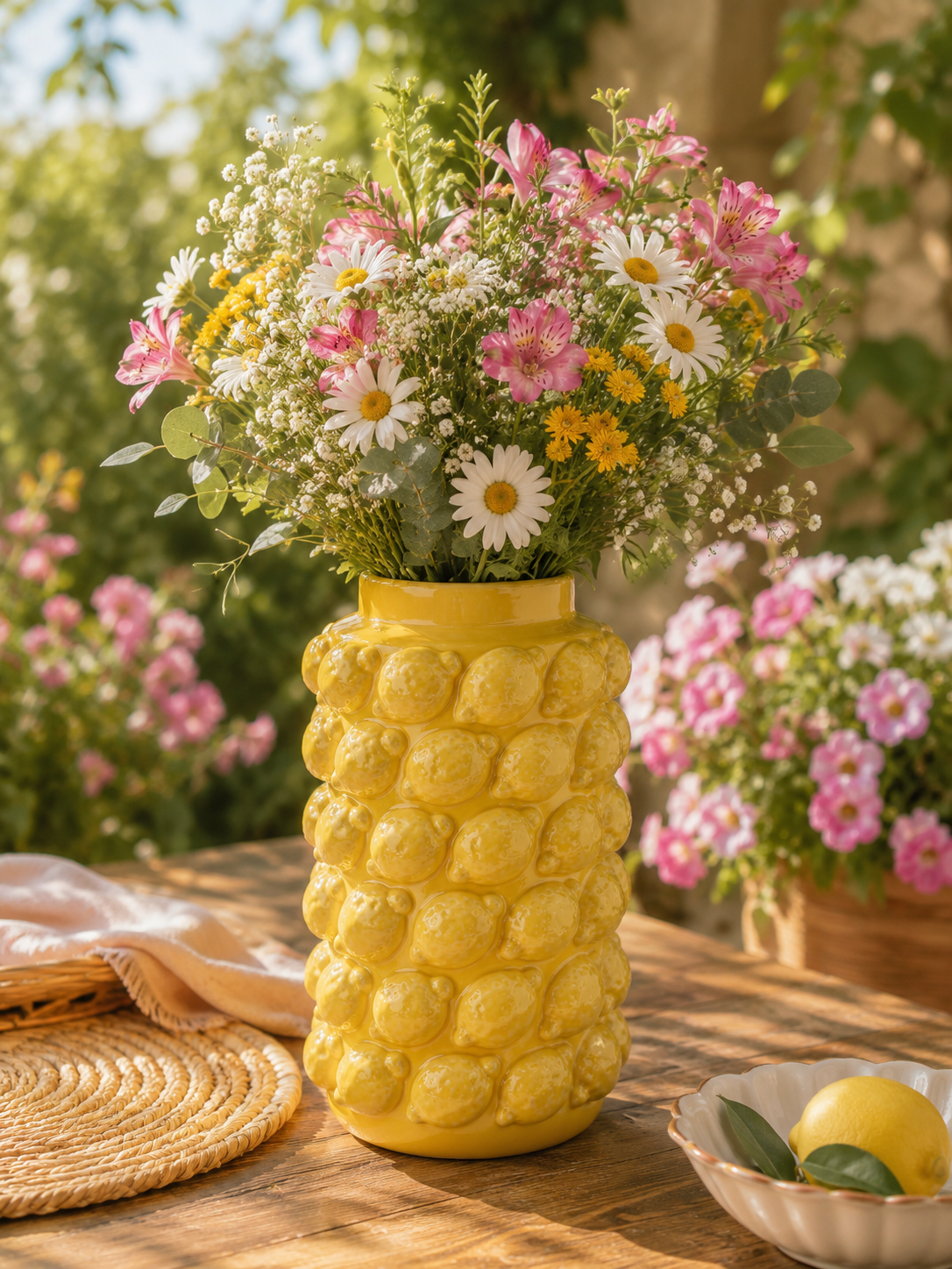 LIMONES EN RELIEVE DE JARRÓN 26CM