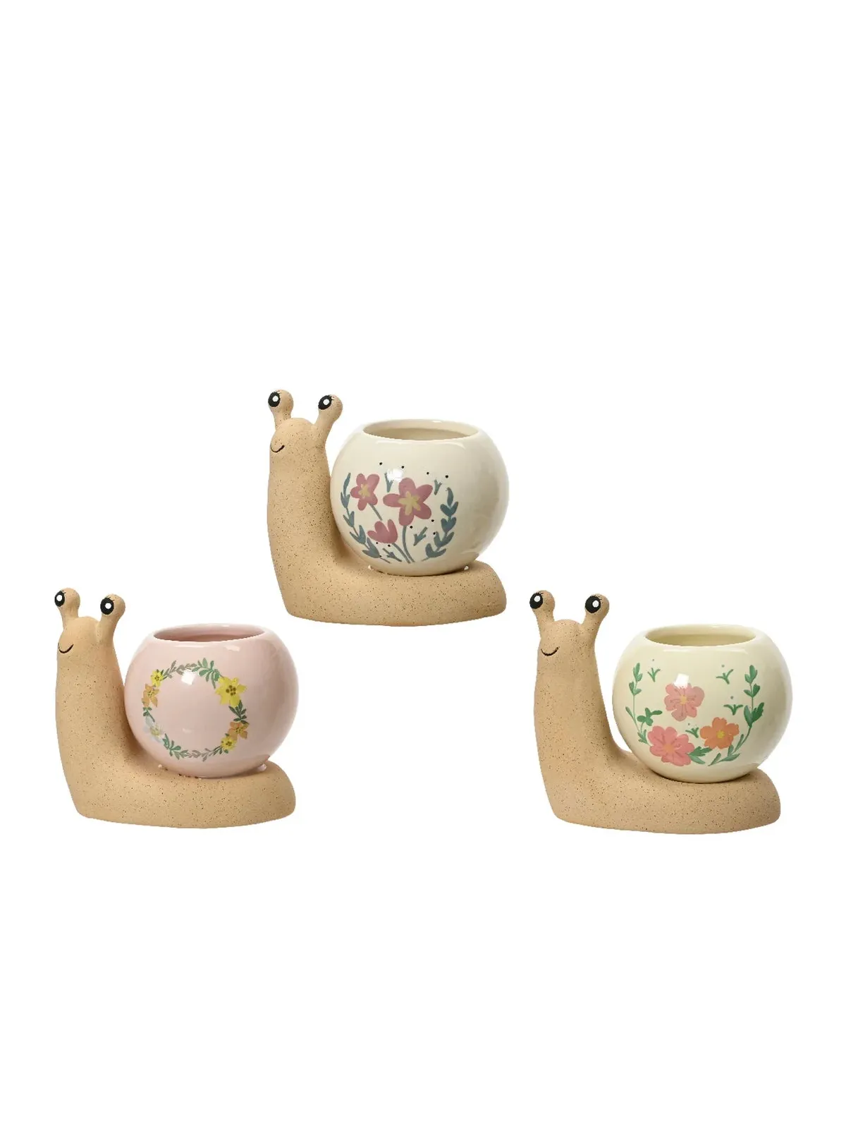 PLANTER DOLOMITE SNAIL MATTE BODY WITH SHINY BALL