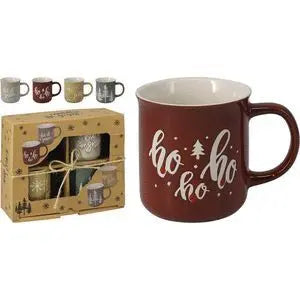 SET DE 4 TAZAS NAVIDEÑAS DE GRES