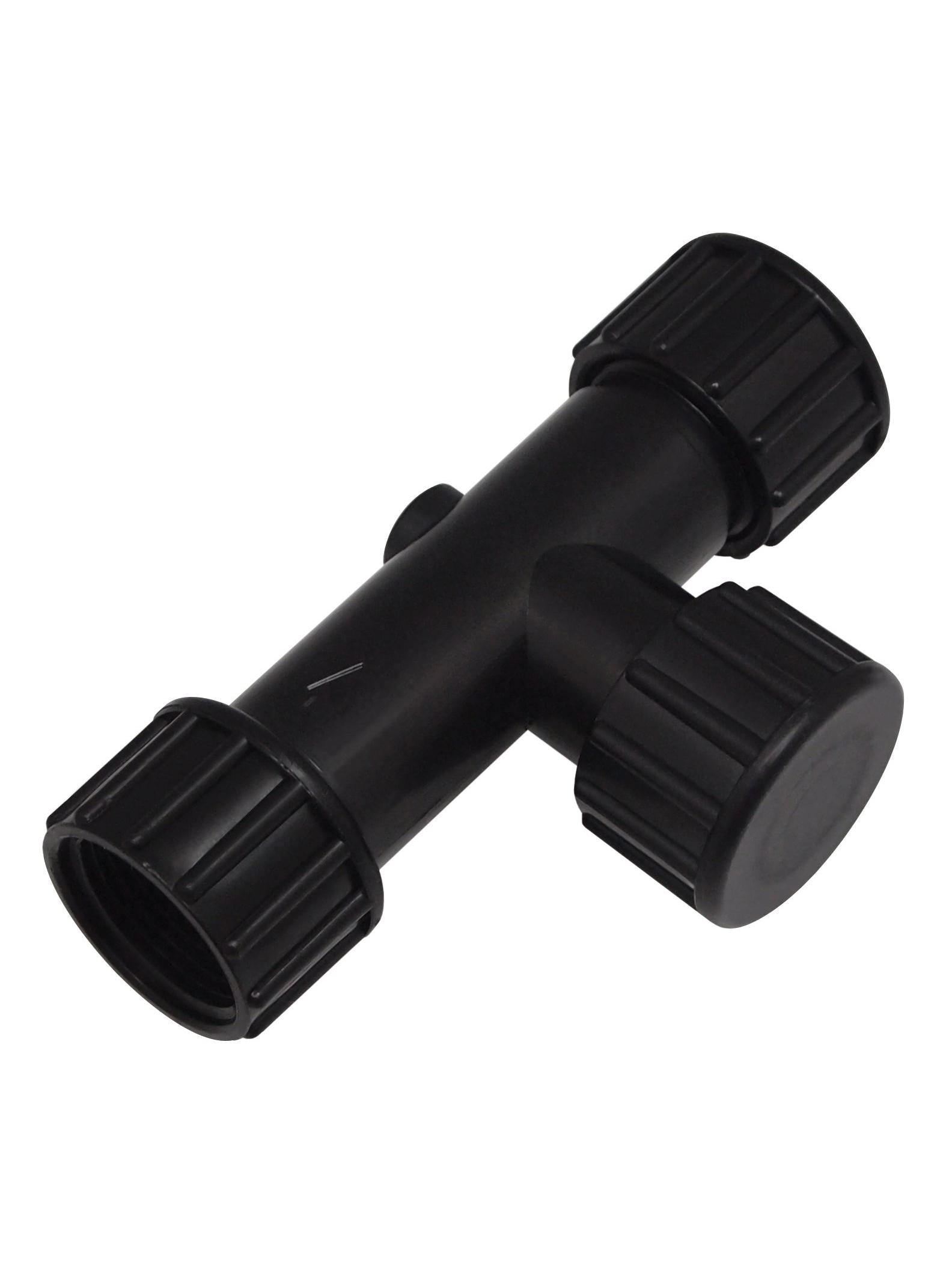 Filtro en L limpiable negro con malla de acero inoxidable 200 Mesh para riego por goteo.