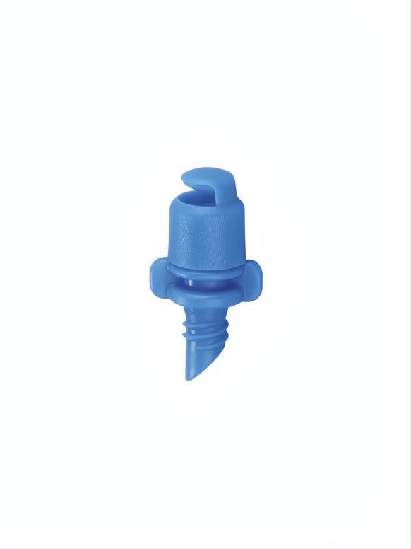 Microdifusor MAX180 180º azul para riego por microaspersión, con punta de inserción.