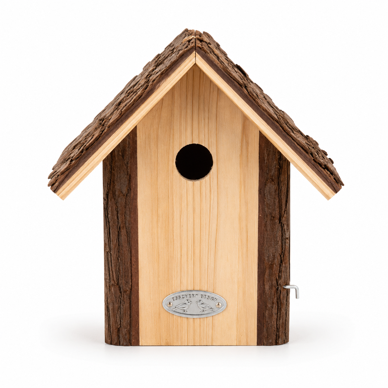 BIRD HOUSE BLUE TIT BARK ROOF