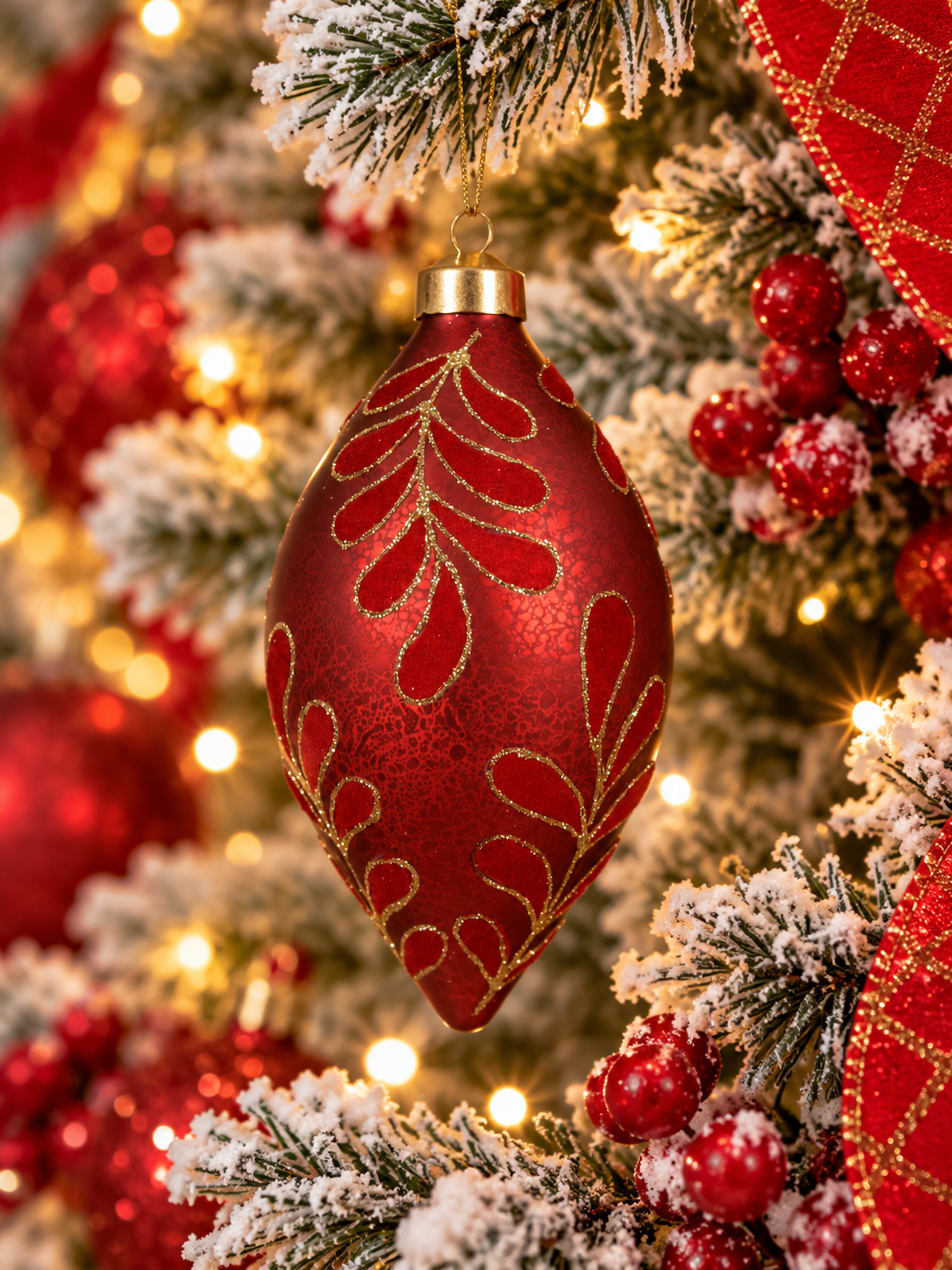 ADORNO COLGANTE DE NAVIDAD ROJO 8 CM