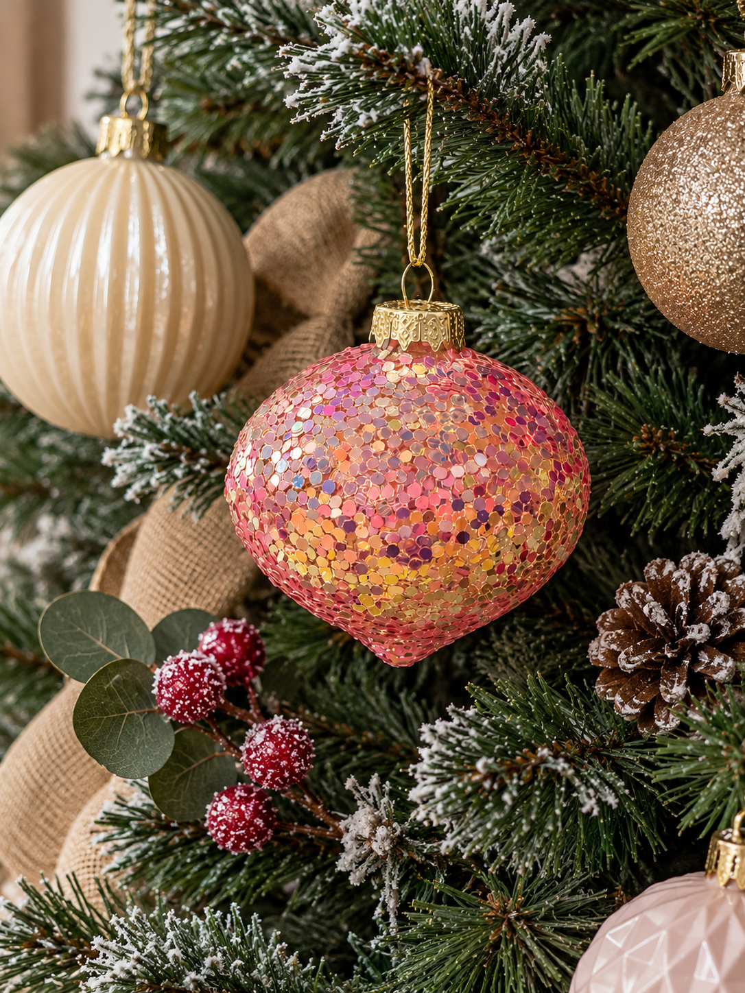 ADORNO NAVIDEÑO SHAPE ROSA